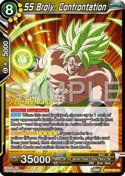 SS Broly Confrontation BT27-091 History of Z Pre-Release Cards Dragonball Super card