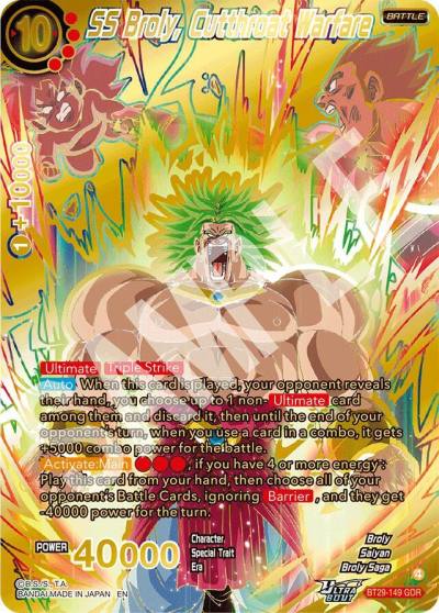SS Broly Cutthroat Warfare GDR BT29-149 Fearsome Rivals Dragonball Super card