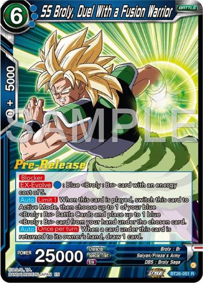 SS Broly Duel With a Fusion Warrior BT26-051 Ultimate Advent Pre-Release Cards Dragonball Super card