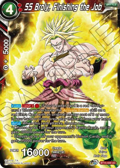 SS Broly Finishing the Job BT15-020 Saiyan Showdown Dragonball Super card