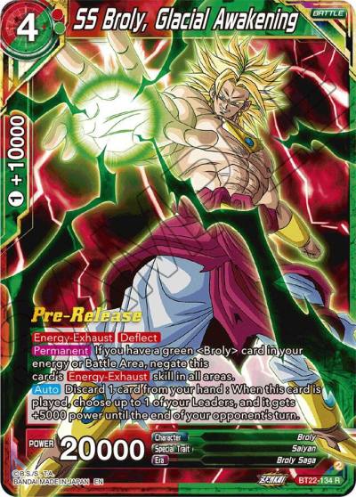 SS Broly Glacial Awakening BT22-134 Critical Blow Pre-Release Cards Dragonball Super card