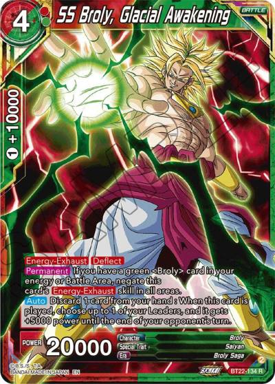 SS Broly Glacial Awakening BT22-134 Critical Blow Dragonball Super card