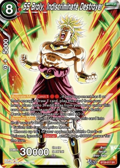 SS Broly Indiscriminate Destroyer BT29-017 Fearsome Rivals Dragonball Super card
