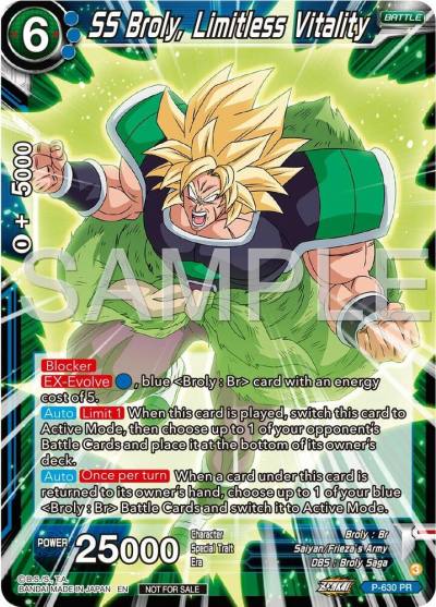 SS Broly Limitless Vitality Zenkai Series Tournament Pack Vol9 P-630 Promotion Cards Dragonball Super card