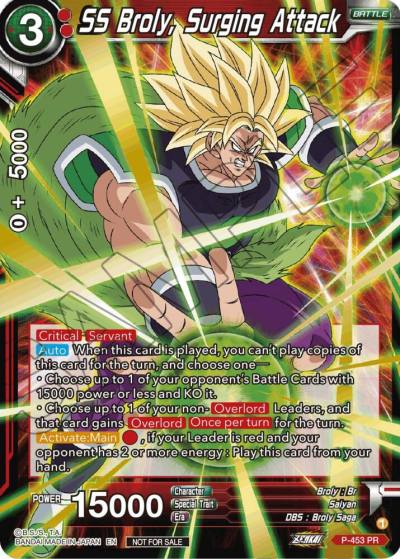 SS Broly Surging Attack Championship Selection Pack 2023 Vol1 Gold Stamped P-453 Tournament Promotion Cards Dragonball Super card