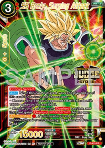 SS Broly Surging Attack Judge Pack Vol17 Store P-453 Judge Promotion Cards Dragonball Super card