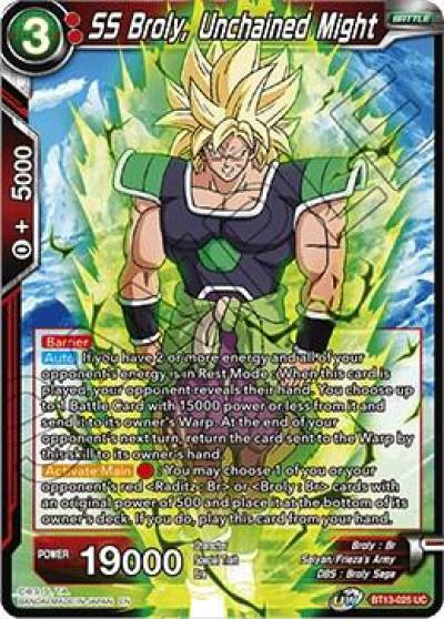 SS Broly Unchained Might BT13-025 Supreme Rivalry Dragonball Super card