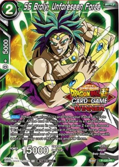 SS Broly Unforeseen Force Top 16 Winner P-125 Tournament Promotion Cards Dragonball Super card