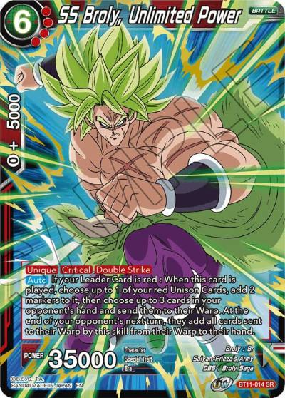 SS Broly Unlimited Power BT11-014 Vermilion Bloodline Dragonball Super card