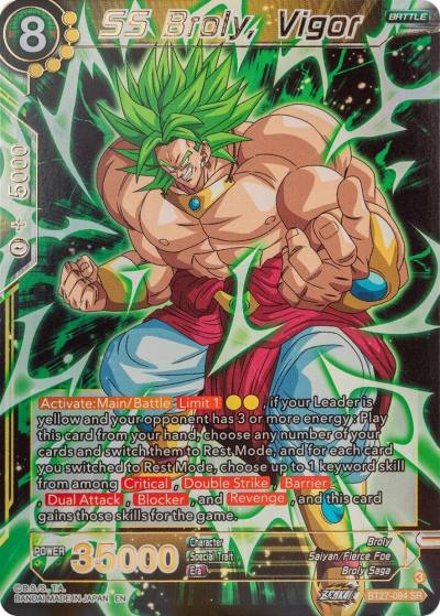 SS Broly Vigor BT27-084 History of Z Dragonball Super card