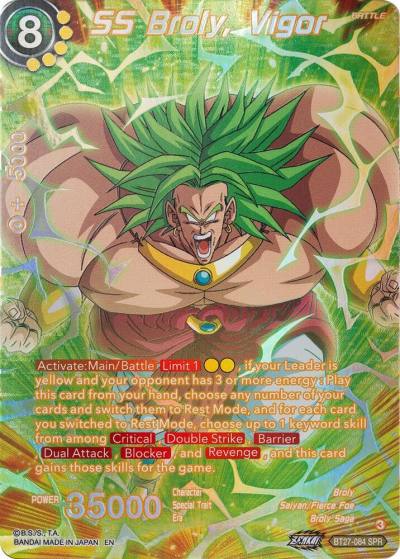 SS Broly Vigor SPR BT27-084 History of Z Dragonball Super card