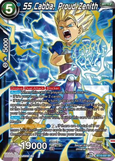 SS Cabba Proud Zenith BT15-037 Saiyan Showdown Dragonball Super card