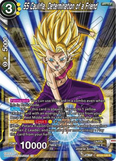 SS Caulifla Determination of a Friend BT23-125 Perfect Combination Dragonball Super card