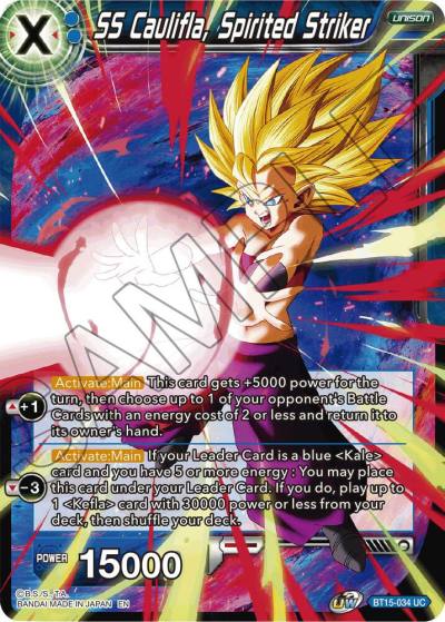 SS Caulifla Spirited Striker Foil BT15-034 Saiyan Showdown Dragonball Super card