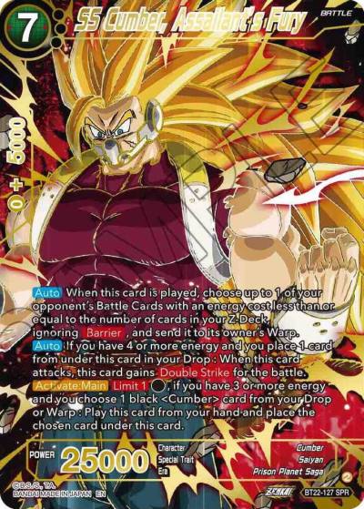SS Cumber Assailants Fury SPR BT22-127 Critical Blow Dragonball Super card