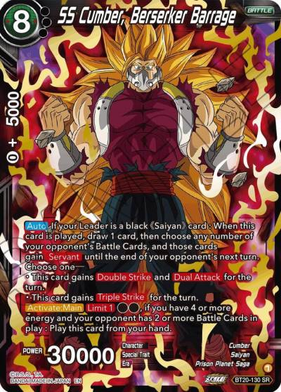 SS Cumber Berserker Barrage BT20-130 Power Absorbed Dragonball Super card