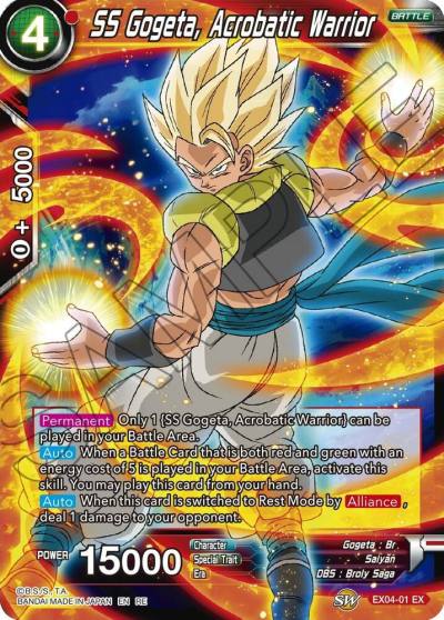 SS Gogeta Acrobatic Warrior EX04-01 Mythic Booster Dragonball Super card