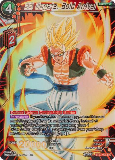 SS Gogeta Bold Arrival BT27-007 History of Z Dragonball Super card