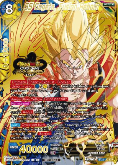 SS Gogeta Fusion Reborn 2023 World Championship Stamp BT22-140 Tournament Promotion Cards Dragonball Super card