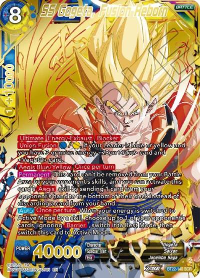 SS Gogeta Fusion Reborn BT22-140 Critical Blow Dragonball Super card
