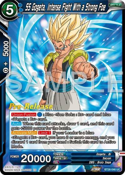 SS Gogeta Intense Fight With a Strong Foe BT26-046 Ultimate Advent Pre-Release Cards Dragonball Super card