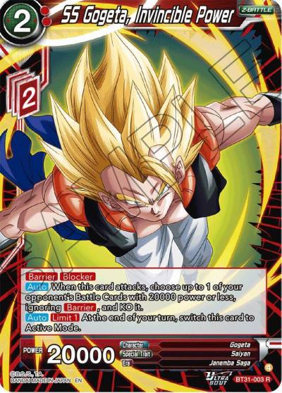 SS Gogeta Invincible Power BT31-003 Impact Beyond Dimensions Dragonball Super card