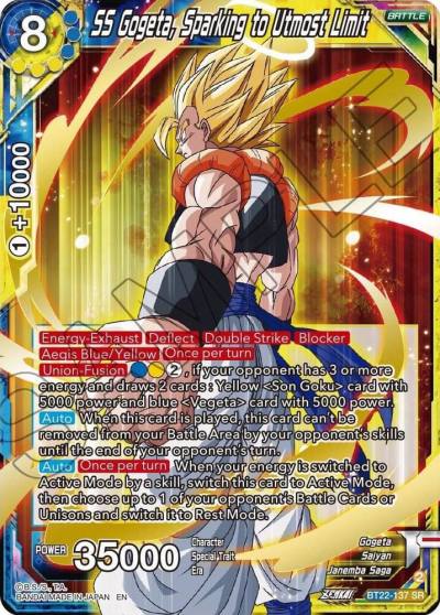 SS Gogeta Sparking to Utmost Limit BT22-137 Critical Blow Dragonball Super card