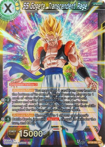 SS Gogeta Transcendent Rage BT28-082 Prismatic Clash Dragonball Super card