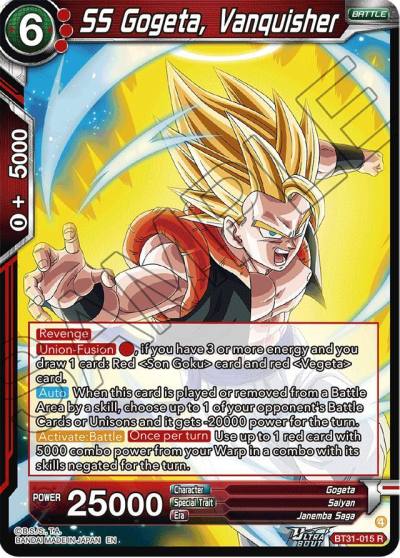 SS Gogeta Vanquisher BT31-015 Impact Beyond Dimensions Dragonball Super card
