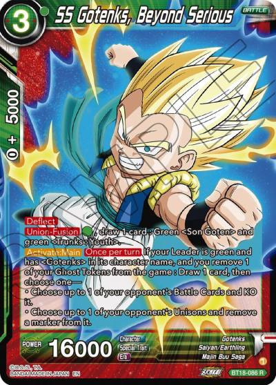 SS Gotenks Beyond Serious BT18-086 Dawn of the Z-Legends Dragonball Super card