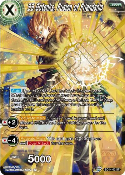 SS Gotenks Fusion of Friendship SD14-02 Rise of the Unison Warrior Dragonball Super card