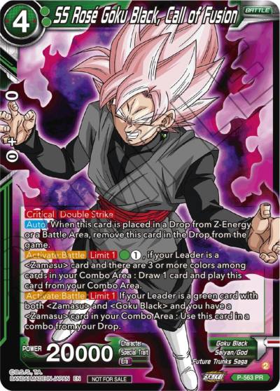 SS Rose Goku Black Call of Fusion Zenkai Series Tournament Pack Vol6 P-563 Tournament Promotion Cards Dragonball Super card