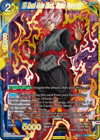SS Rose Goku Black Divine Prosperity Gold Stamped P-206 Mythic Booster Dragonball Super card