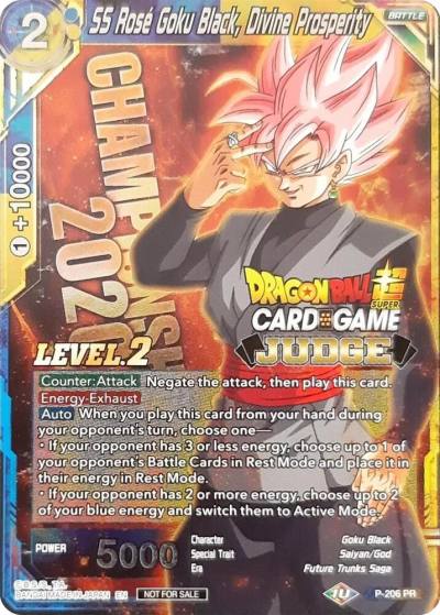 SS Rose Goku Black Divine Prosperity Level 2 P-206 Judge Promotion Cards Dragonball Super card