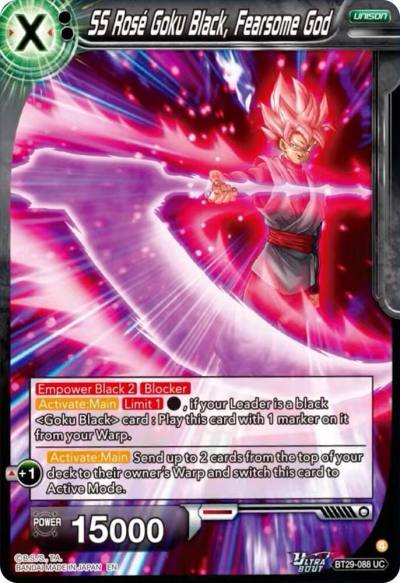SS Rose Goku Black Fearsome God BT29-088 Fearsome Rivals Dragonball Super card