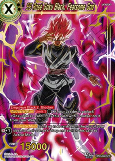 SS Rose Goku Black Fearsome God SPR BT29-088 Fearsome Rivals Dragonball Super card