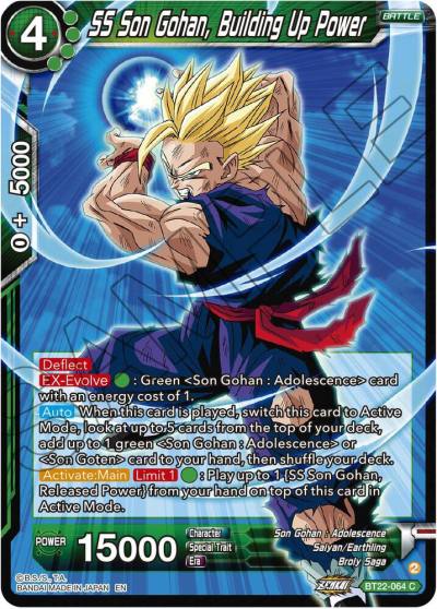 SS Son Gohan Building Up Power BT22-064 Critical Blow Dragonball Super card