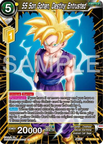 SS Son Gohan Destiny Entrusted BT26-095 Ultimate Advent Dragonball Super card