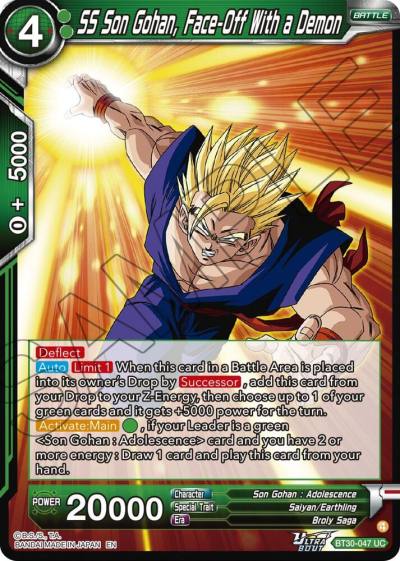 SS Son Gohan Face Off With a Demon BT30-047 Three Glorious Fighters Dragonball Super card