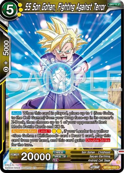 SS Son Gohan Fighting Against Terror BT26-102 Ultimate Advent Dragonball Super card