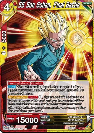 SS Son Gohan Final Battle BT25-132 Legend of the Dragon Balls Dragonball Super card