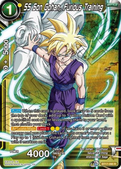 SS Son Gohan Furious Training BT17-095 Ultimate Squad Dragonball Super card