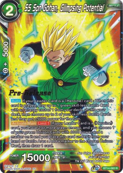 SS Son Gohan Glimpsing Potential BT14-065 Cross Spirits Pre-Release Cards Dragonball Super card