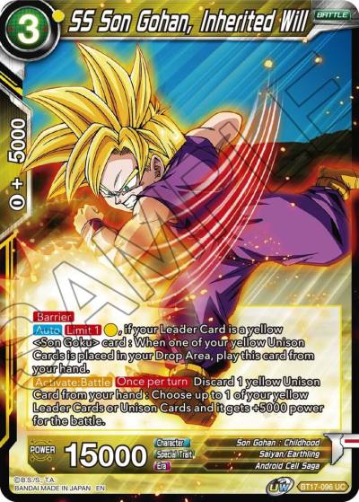 SS Son Gohan Inherited Will BT17-096 Ultimate Squad Dragonball Super card