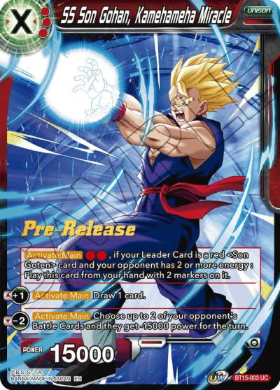 SS Son Gohan Kamehameha Miracle BT15-003 Saiyan Showdown Pre-Release Cards Dragonball Super card
