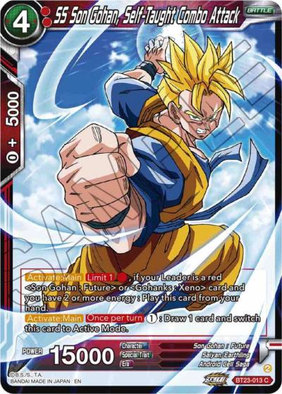 SS Son Gohan Self Taught Combo Attack BT23-013 Perfect Combination Dragonball Super card