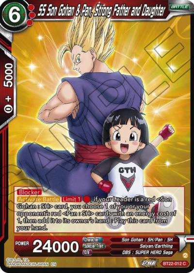 SS Son Gohan and Pan Strong Father and Daughter BT22-012 Critical Blow Dragonball Super card