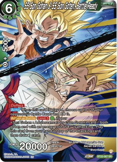 SS Son Gohan and SS Son Goten Battle Ready BT22-067 Critical Blow Dragonball Super card