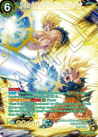SS Son Gohan and SS Son Goten Battle Ready SPR BT22-067 Critical Blow Dragonball Super card