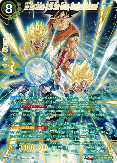 SS Son Gohan and SS Son Goten Emotions Delivered SPR BT22-066 Critical Blow Dragonball Super card